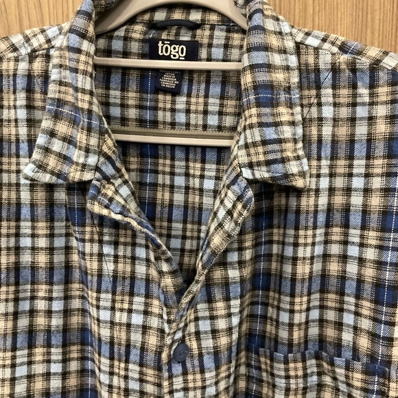 TOGO Mens Button Up Collared Pajama Shirt Size XL - Picture 3 of 6